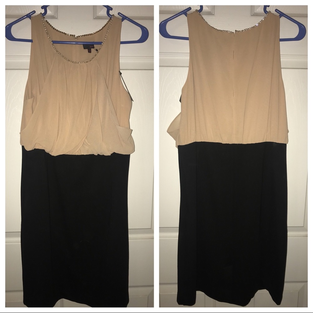 NWT Black & Tan Beaded Party Dress